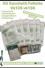 SACCHETTI FOLLETTO vk 135 136 kit 12 sacchetti 12 profumi 4 filtri I MIGLIORI