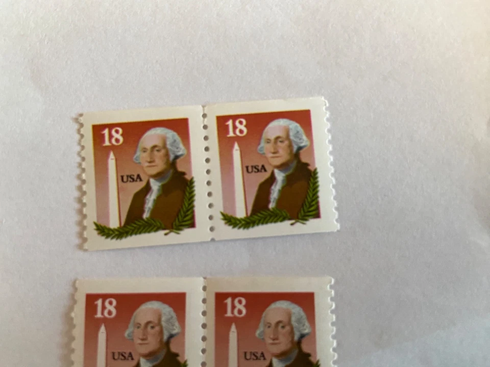 US Stamp 18 Cent SC# 2149 And 2149a Coil Strip of 2  George Washington MNH - Image 3 of 4