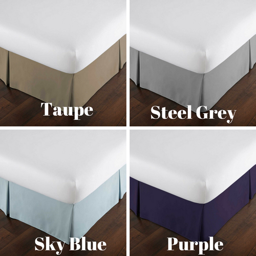 High Quality 15inch Drop Classic Pleated Bedskirt Microfiber 18 colors