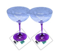 2 X CHAMBORD ROYALE CHAMPAGNE COCKTAIL GLAS PURPLE STEM BAR GIFT