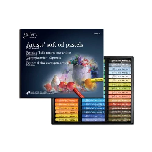 MUNGYO Gallery Artists' Soft Oil Pastels Set 48 Colors Assorted Colors MOPV-48 - Picture 1 of 3