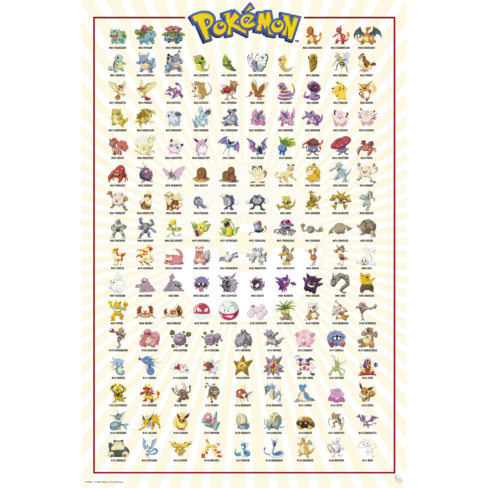 Pokémon Kanto 151 English 61 x 91.5cm Maxi Poster