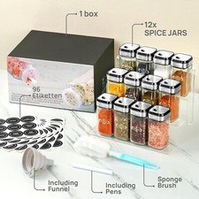 Set 24 Barattoli Spezie Con Etichette - Vetro 120ml Con Setacci | Per Cucina Organizzata - Foto 2