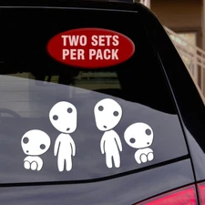 Princess Ghibli Mononoke - Tree Spirits 4" White Vinyl Decals Car Windows Laptop