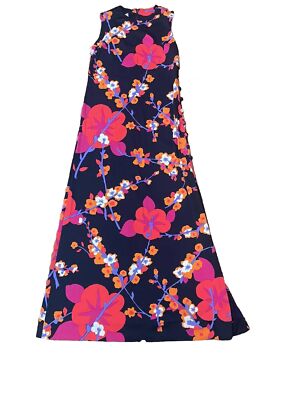 Leslie Juniors Vintage Floral Maxi Dress Sleeveless Button Shoulder Size 6  | eBay