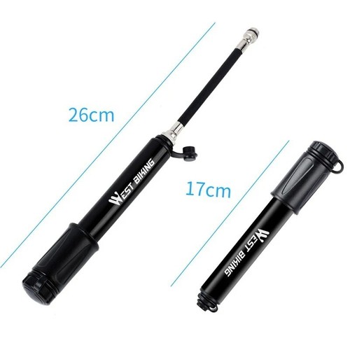 WEST BIKING Portable Mini Hand Bike Pump Cycling Bicycle Air Inflator Ball Pump - Picture 3 of 7