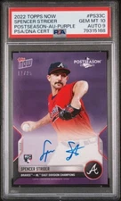 Spencer Strider - 2022 TOPPS NOW Purple Parallel Auto 12/25 PSA 10/9 RC