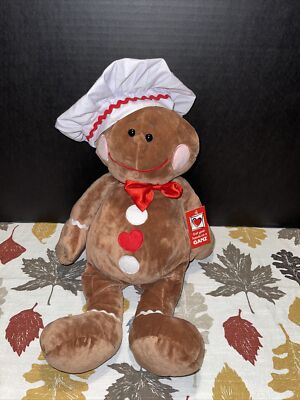 NWT-17  Ganz Ginger Bread Man Baker Gingerbaker Plush Doll Stuffed Christmas