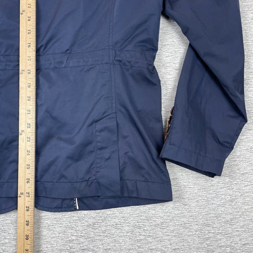 Massimo Dutti Jacket Womens Medium Blue Lined Mock Collar Sleek Button Front - Picture 12 of 15