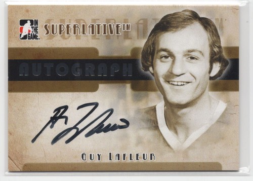 2007-08 IN THE GAME SUPERLATIVE /50 Guy Lafleur Auto #A-GL - Picture 1 of 2