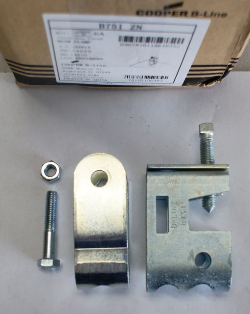 BLINE BEAM Clamp Set (clamp & Swivel) B751 + B752 ZINC PLATED B751ZN