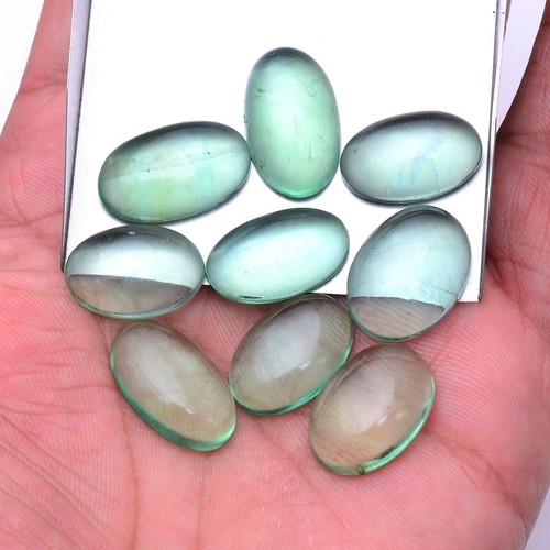 9 Pcs Natural Fluorite 18mm-21mm Oval Cabochon Huge Loose Untreated Gemstones - Picture 11 of 13