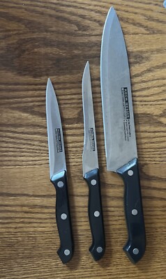 3 Messer Stainless Knives Rostfrie Inox Kuchen, Ausbein, Koch