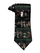 Looney Tunes 100 Polyester Men  s Designer Christmas Tie 58  X 3.75  