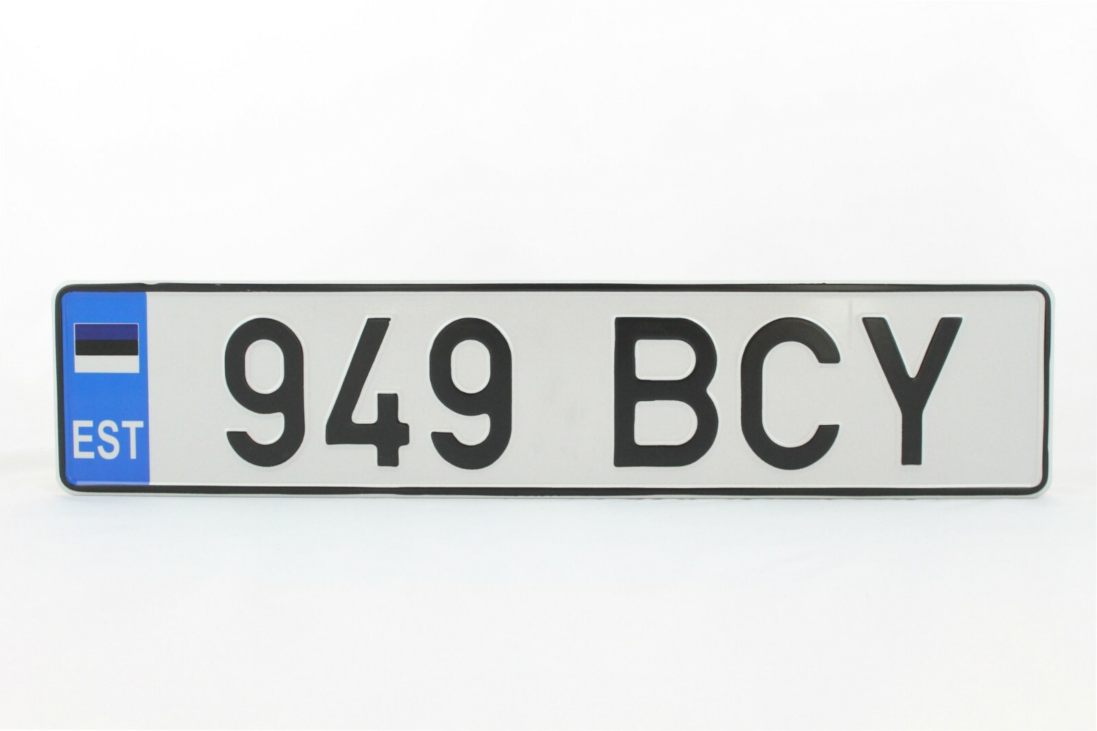 Estonia Estonian Euro European License Plate Number Plate Embossed Alu