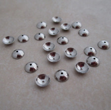 50 stainless steel bead caps 6mm x 2mm