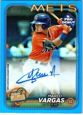2024 Topps Pro Debut Marco Vargas Blue Auto /150 #PD-158 Marlins/ Mets