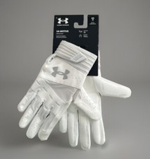 NOWY! KLASYKA! UNDER ARMOUR UA Motive Damskie białe rękawiczki battingowe - rozmiar Small