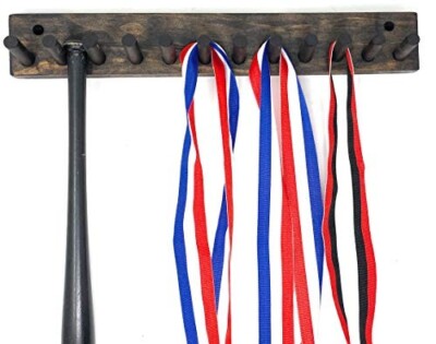 MWCSPORTS Baseball Bat Rack Holder Display Hold up to 11 Mini Bats Award Medals