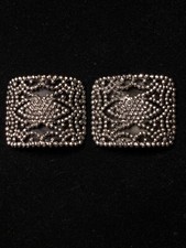 LW PARIS French Cut Steel Ornate Vintage Shoe Buckle Set