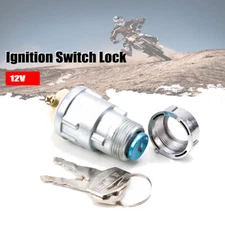Universal Ignition Switch Lock Flush Mount 12-Volt 2-Key 3 Position Off On Start