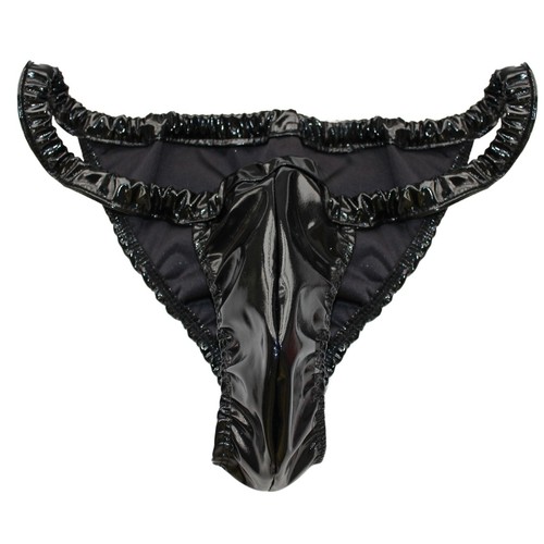 Männer Spandex & Gummi Strings Slips Unterwäsche Wetlook Unterhosen Panties Sexy - Bild 2 von 7