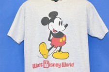vtg 90s WALT DISNEY WORLD MICKEY MOUSE FLORIDA THEME PARK GRAY t-shirt LARGE L