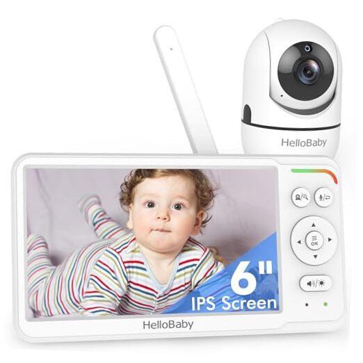 Baby Monitor with Camera and Audio, 6'' World First IPS Screen Baby HB6560-image