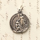 Archangel Raphael Medal-Patron doctors, nurses-Sterling Silver Antique Replica