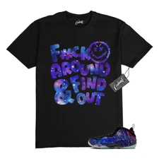 Galaxy Foamposite One Zoom Rookie Obsidian Black Anthracite T Shirt Match FF