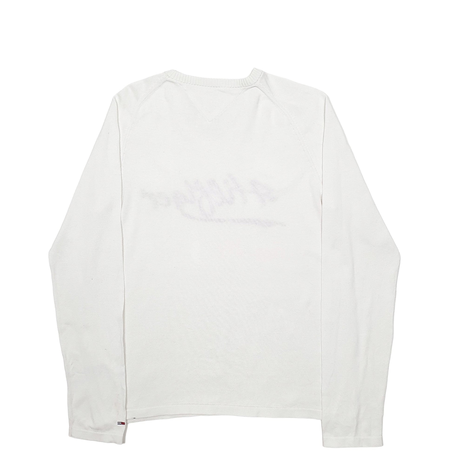 TOMMY HILFIGER White T Shirt Tee Long Sleeve Cotton Mens M image 2