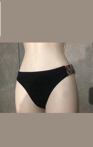 Gorgous black bead F&F halterneck bikini top bottom set size 8 - Picture 3 of 4