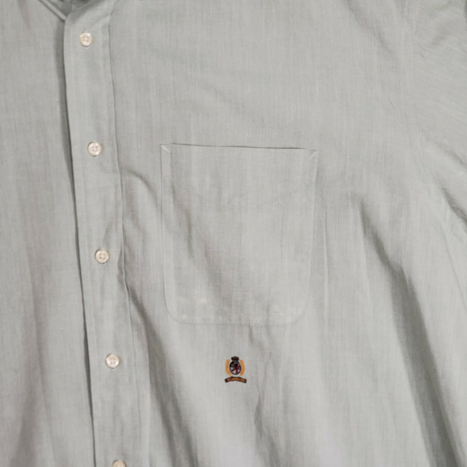 Tommy Hilfiger Green Solid Button Down Shirt Mens… - image 3