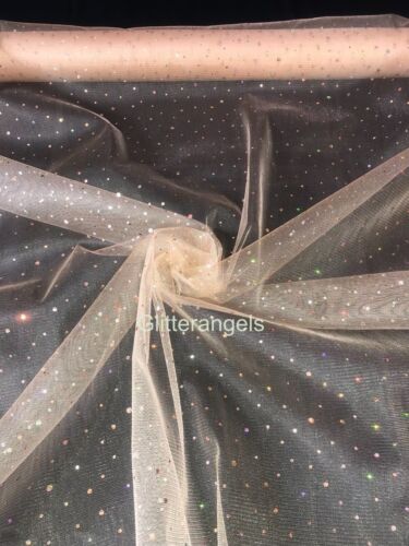 Holographic Sequin Tulle Net Fabric 58” Wide Tutu Dress Crafts Decor Wedding - Picture 2 of 32