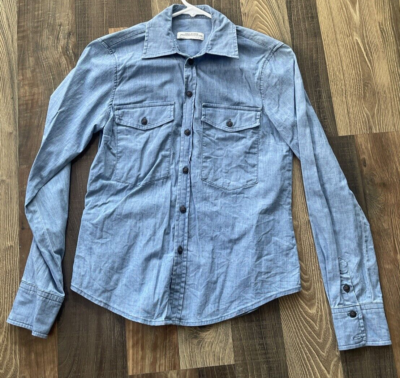 Zara Women's Premium Denim Collection Button-Down Shirt Size Small
