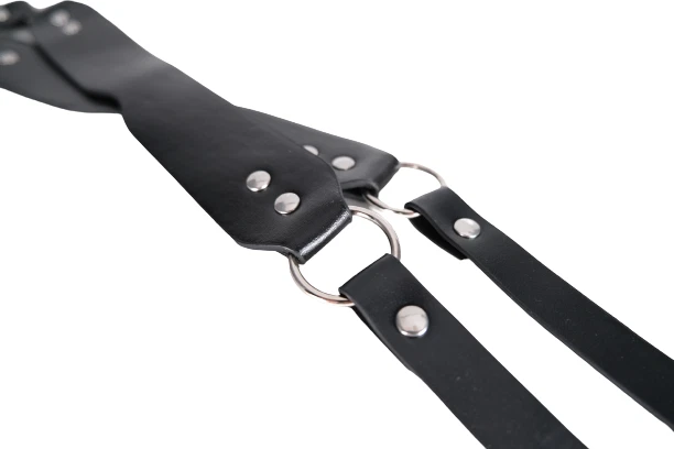 Máscara punk con venda en los ojos de cuero PU de alta calidad para mujer disfrazada disfraz Foto 4 de 4