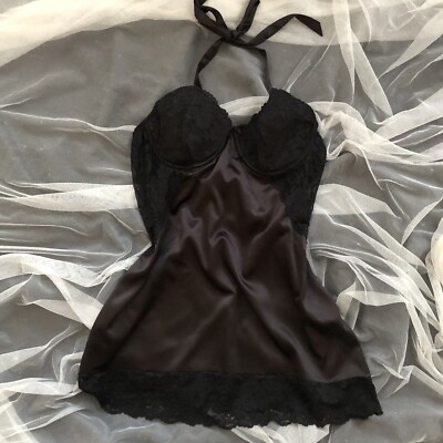 fredericks of hollywood Babydoll Dress Large Lace/ Satiny