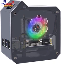 Mini Tower Kit for Raspberry Pi 5, Case with ICE Tower Cooler 0.96'' OLED Module