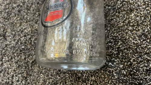 VINTAGE ORIGINAL HEP IMPERIAL REFINERIES CLAYTON MO OIL 1 QUART GLASS BOTTLE EX - Picture 4 of 14