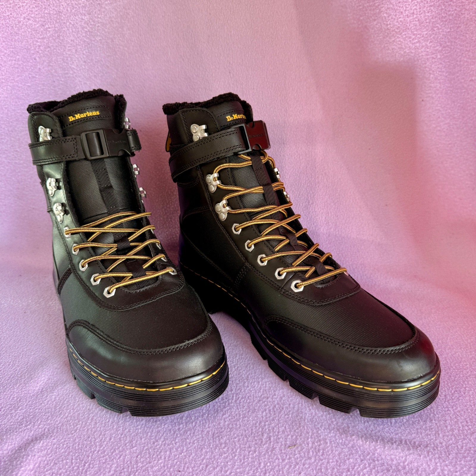 Dr Martens Combs Tech FL Boot Boots EU 48 UK 13 Black Canvas Leather