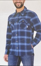 Colorado Clothing Men's Small Flannel Shirt Blue Black Plaid Pockets Dadcore