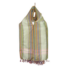 Kikoi Vibrant Gift 100 Cotton Ethnic Green Tassels Scarf Beach Wrap Kenyan Made
