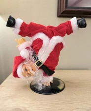 Break Dance Spinning Animated Santa Jingle Bells 10" Fun Novelty Christmas Toy