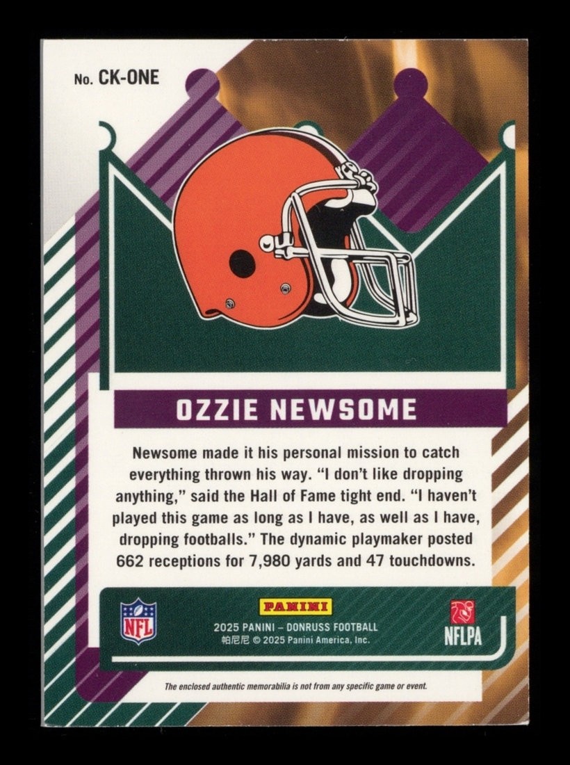2025 Panini Donruss: #CK-ONE Ozzie Newsome Canton Kings 18/425 NM-MT OR BETTER view 2