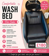 Backwash Unit Salon Wash Bed with Shampoo Bowl/Basin, Black, Easy to Clean