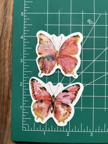 Rosa hübsch süß 🦋 Schmetterling Schmetterlinge Aufkleber - kostenloser Versand - Aquarell - Bild 2 von 6