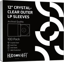 NEW - Hudson Hi-Fi Vinyl Record Crystal Clear Sleeves - Protect Your LP Albums f
