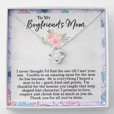 Boyfriend’s Mom Necklace Gift – Thank You for Raising the Man I Love