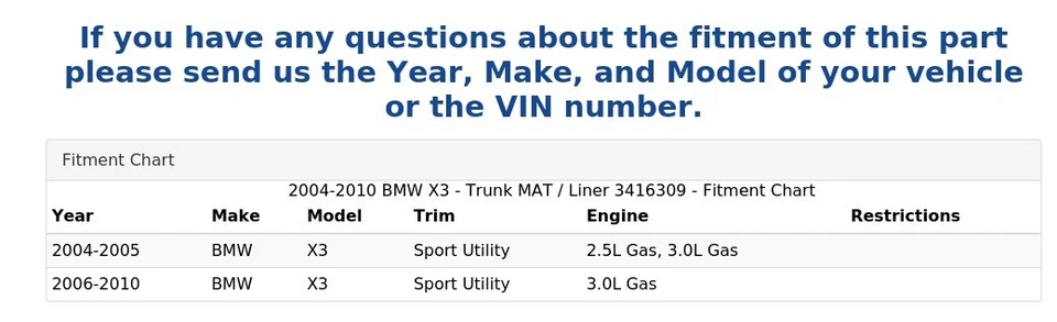 BMW X3 2004-2010 - alfombrilla de maletero / revestimiento 3416309 Foto 4 de 4