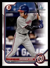 Brenner Cox 2022 1st Bowman Draft #BD-196 Washington Nationals ROOKIE RC